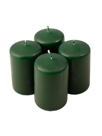 Adventi henger gyertya készlet- 8 x 5cm - Matt sötétzöld