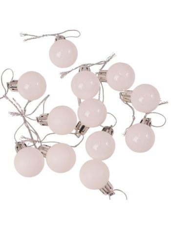 12db-os 2.5cm-es karácsonyi gömb szett - Fehér