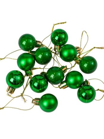 12db-os 2.5cm-es karácsonyi gömb szett - Zöld