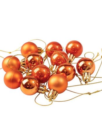 12db-os 2.5cm-es karácsonyi gömb szett - Bronz