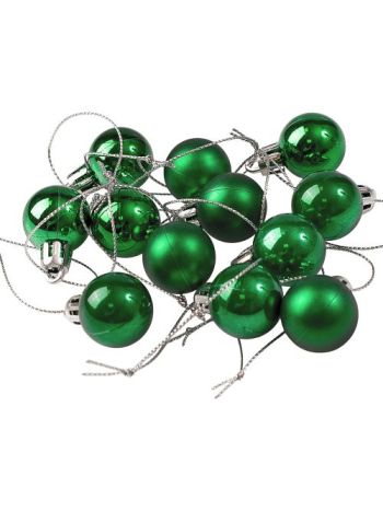 12db-os 2.5cm-es karácsonyi gömb szett - Sötétzöld