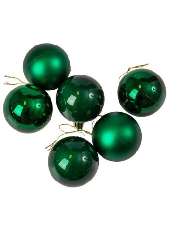 6db-os 6cm-es karácsonyi gömb szett - Sötétzöld