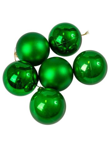 6db-os 6cm-es karácsonyi gömb szett - Zöld