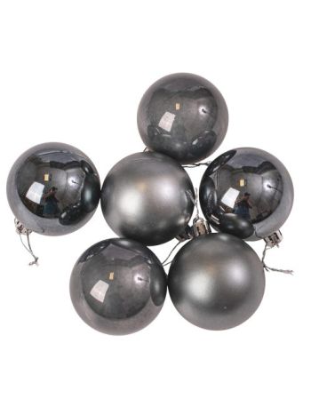 6db-os 6cm-es karácsonyi gömb szett - Grafit