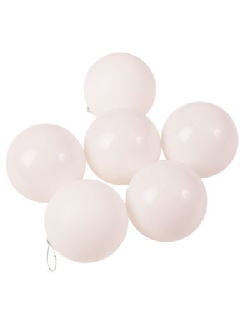 6db-os 8cm-es karácsonyi gömb szett - Fehér