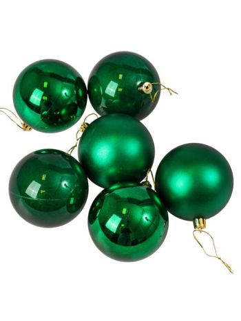 6db-os 8cm-es karácsonyi gömb szett - Sötétzöld