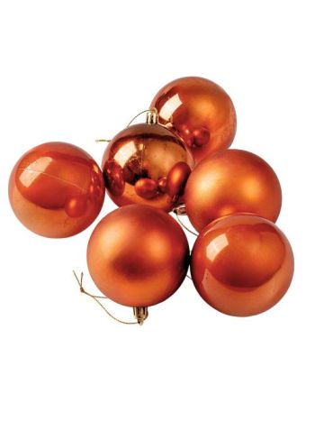 6db-os 8cm-es karácsonyi gömb szett - Bronz