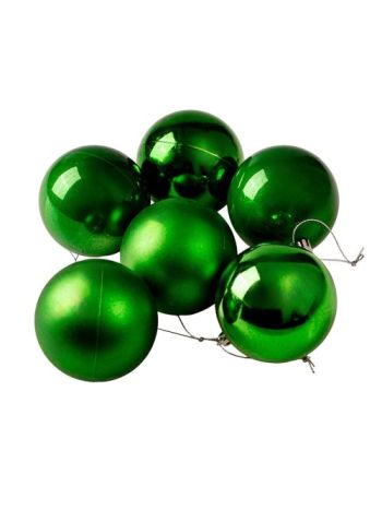 6db-os 8cm-es karácsonyi gömb szett - Zöld
