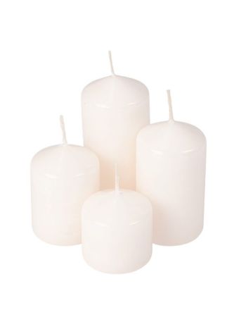 Set lumânări cilindrice de Advent cu trepte - Ø40 x 40/55/70/85mm - Lac ecru