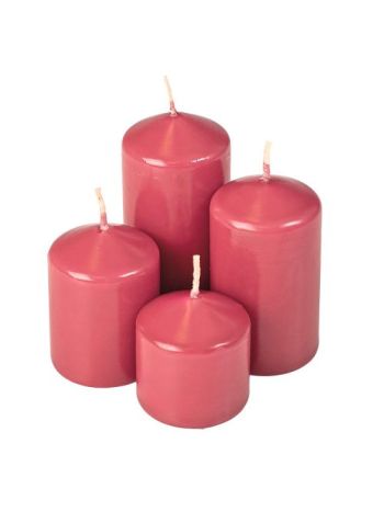 Lépcsős adventi henger gyertya készlet- Ø40 x 40/55/70/85mm - Lakk bordó