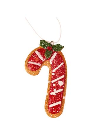 Mézeskalács cukorbot dísz- polirezin- 5 x 8.3cm- kreatív felhasználásr