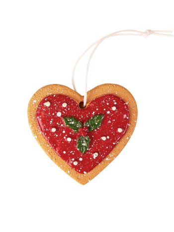 Mézeskalács szívecske dísz- polirezin- 6 x 5-8cm- kreatív felhasználás