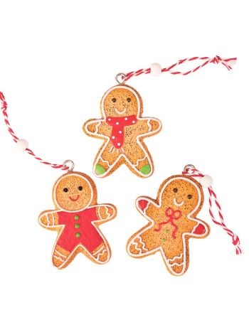 Mézeskalács dísz szett- polirezin- 5-5 x 4-5 cm