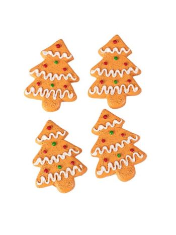 Mézeskalács dísz szett- polirezin- 4 x 3cm- kreatív felhasználásra - fenyőfa