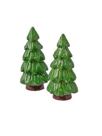 Fenyőfa dísz szett- polirezin- 2 db-os- 9 x 2 x 10cm- kreatív felhasználásra