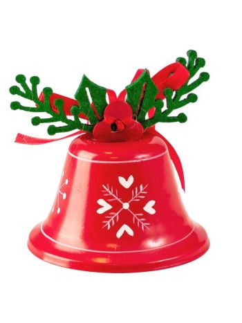 Karácsonyi csengettyű 7.5 x 7.5cm - Piros
