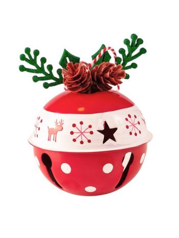 Karácsonyi csengettyű 8 x 8cm - Őzikés