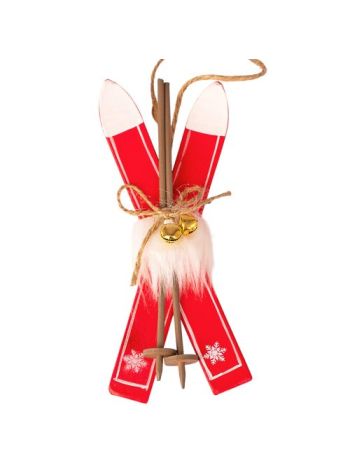 Síléc dísz- fa- 14.5 x 5.5 x 2.5cm - Piros