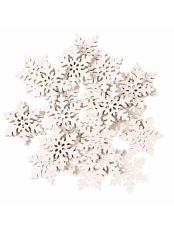 Karácsonyi dekorációs szett- fa hópihék- 3cm- 24db. - Fehér