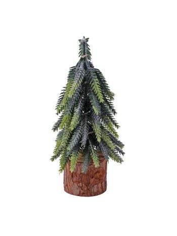 Világító karácsonyi fenyő 19 x 5.5 x 5.5cm - Zöld/natúr