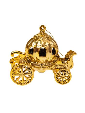 Akril hintó karácsonyfadísz- 11 x 9cm - Arany