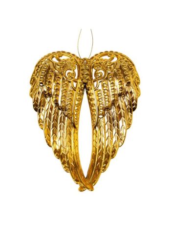 Akril angyalszárny karácsonyfadísz- 15 x 11cm - Arany