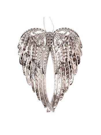 Akril angyalszárny karácsonyfadísz- 15 x 11cm - Ezüst