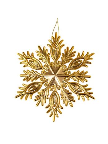 Akril hópihe karácsonyfadísz- 12.5cm - Arany