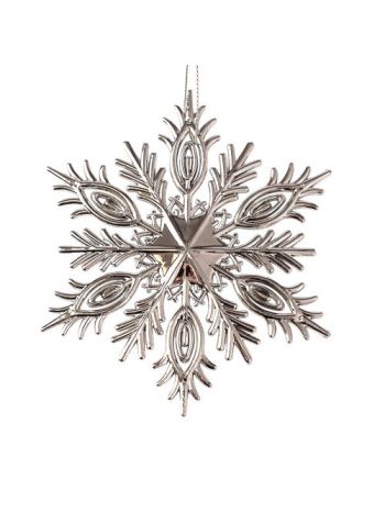 Akril hópihe karácsonyfadísz- 12.5cm - Ezüst