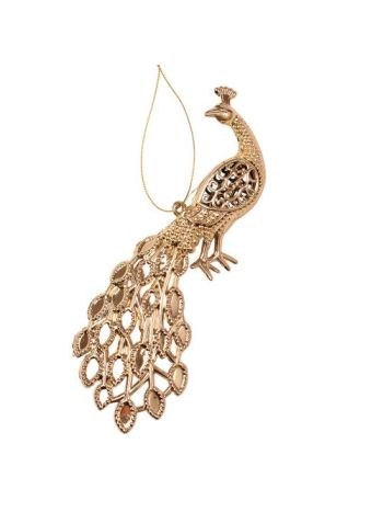 Akril páva karácsonyfadísz- 19.5 x 6.5 x 2.5cm - Pezsgő