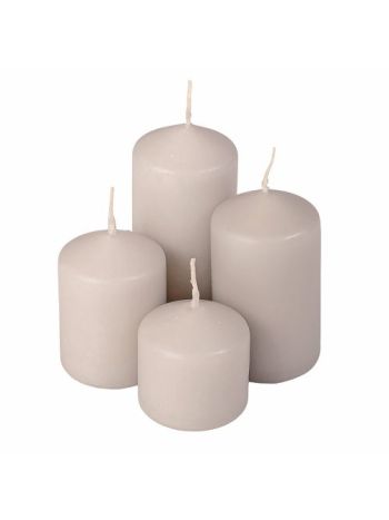 Lépcsős adventi henger gyertya készlet- Ø40 x 40/55/70/85mm - Matt szürke