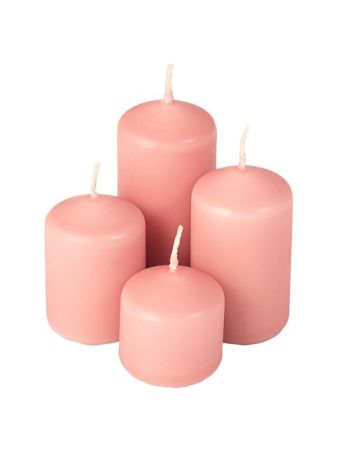 Lépcsős adventi henger gyertya készlet- Ø40 x 40/55/70/85mm - Matt rózsaszín
