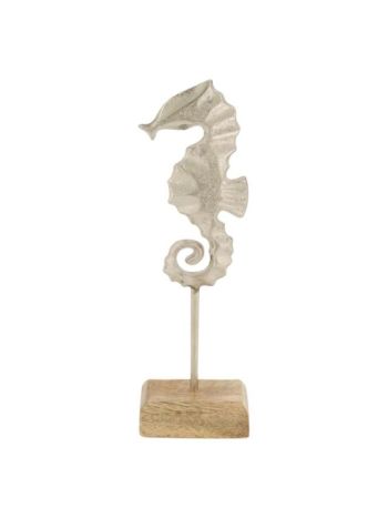 Csikóhal dekor fém 8x5x24cm ezüst