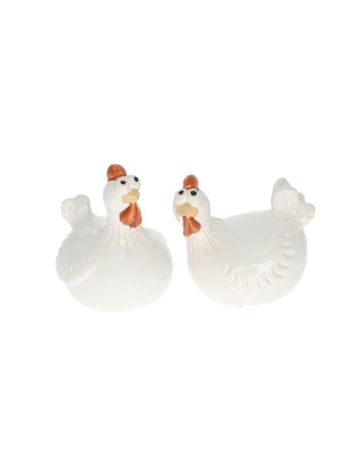 Csirke kerámia 7-3x6-2x7-5 cm fehér 2 féle DD67325