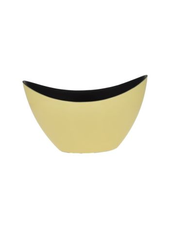 Csónak alakú kaspó műanyag 20x12x9cm sárga DD63590