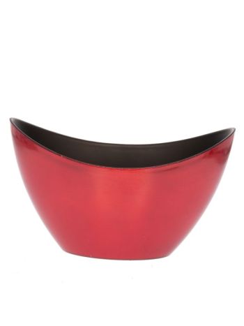 Csónak alakú kaspó S műanyag- 20x9x11-5 cm- fényes piros