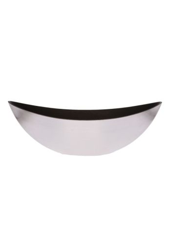 Csónak alakú kaspó L műanyag- 55x13-5x17-5 cm- fényes ezüst