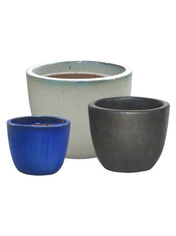 Terrakotta edény antracit mázas Ø21x18cm D40501A21