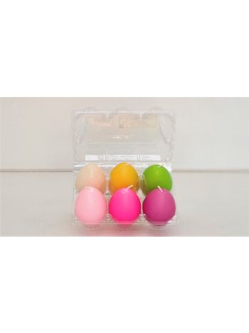 Tojás gyertyák 6cm színes 6db D53008