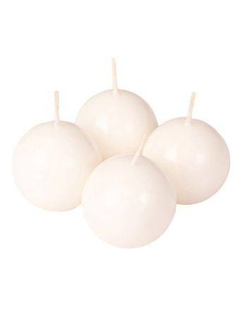 Adventi gömb gyertya készlet 5cm - Lakk fehér