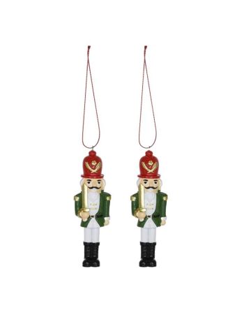 Diótörő karddal- poly- 10-5 cm- piros- zöld- S/2 SSS