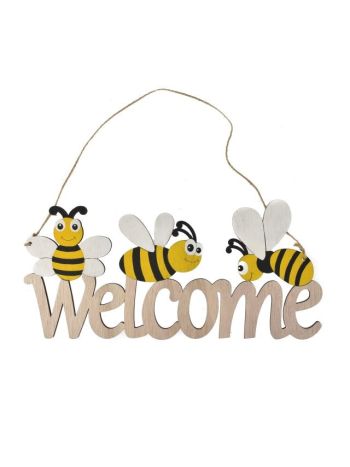 Dísz welcome felirat- méhecskével akasztós fa SSS DD65091