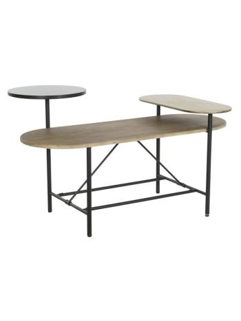 Dohányzóasztal fém- mdf- márvány 116x76x64 cm színes