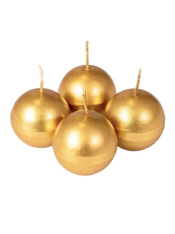 Adventi gömb gyertya készlet 5cm - Metál arany