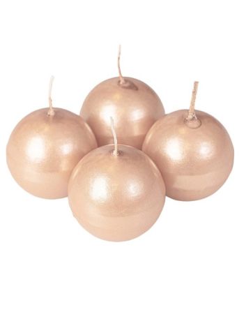 Adventi gömb gyertya készlet 5cm - Metál pezsgő