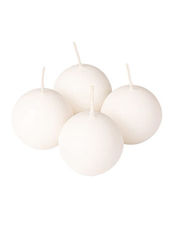 Adventi gömb gyertya készlet 5cm - Matt fehér