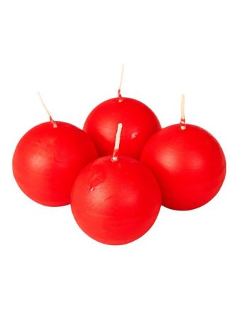 Adventi gömb gyertya készlet 5cm - Matt piros