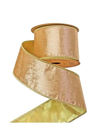 Arany bársony szalag drótos szegéllyel 63mm x 5m