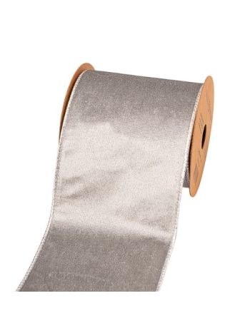 Ezüst bársony szalag drótos szegéllyel 100mm x 5m