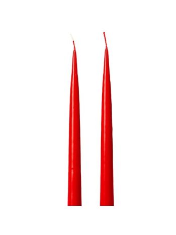 Szálas gyertya- 6db-os készlet- 2.2cm x 25cm - Lakk piros